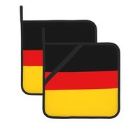 Lot de 2 tapis de cuisine résistants à la chaleur Motif drapeau allemand Idéal pour la cuisine et la pâtisserie