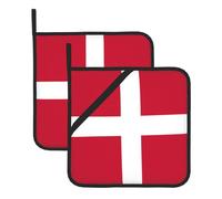 Lot de 2 tapis de cuisine résistants à la chaleur Motif drapeau danois