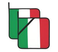 Lot de 2 tapis de cuisine résistants à la chaleur Motif drapeau de l'Italie