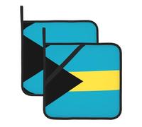 Lot de 2 tapis de cuisine résistants à la chaleur Motif drapeau des Bahamas