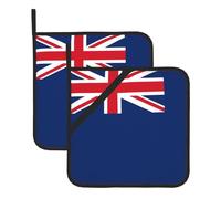 Lot de 2 tapis de cuisine résistants à la chaleur Motif drapeau des îles Turques et Caïques