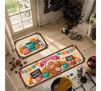 Lot de 2 tapis de cuisine Thème Culturel Sugar Skull