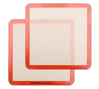 Lot de 2 tapis de cuisson carrés en silicone pour moule à gâteau de 30,5 cm / moule à gâteau au fromage 30,5 x 30,5 cm / four grille-pain / friteuse à air XL - Tapis carré en silicone de qualité
