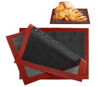 Lot de 2 tapis de cuisson en silicone - 40 x 30 cm - Réutilisables - Antidérapants - Tapis de cuisson durable - Pour four, micro-ondes