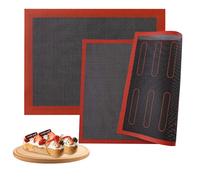Lot de 2 tapis de cuisson en silicone 40 x 30 cm - Tapis réutilisables et antidérapants pour le four, idéal pour la pâtisserie, pizza, biscuits, pain, muffins et plus - Alternative au papier sulfurisé