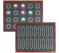 Lot de 2 tapis de cuisson en silicone 40x30 cm résistant à la chaleur pour macarons, gâteaux, pain et desserts
