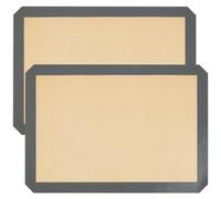 Lot de 2 tapis de cuisson en silicone, anti-adhésifs, réutilisables, sans BPA, lavables, résistants à la chaleur, pour four à micro-ondes, macarons, biscuits, pâtisserie, pain (L : 41,9 x 29,5 cm)