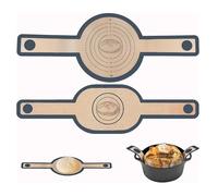 Lot de 2 tapis de cuisson en silicone pour cocotte, anti-adhésifs et faciles à nettoyer, réutilisables avec longues poignées, facile à transférer du pain au levain
