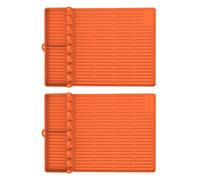 Lot de 2 tapis de cuisson en silicone résistant aux hautes températures avec étagère latérale antidérapante pour barbecue et huile Orange