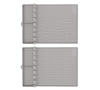 Lot de 2 tapis de cuisson en silicone résistant aux hautes températures avec étagère latérale antidérapante pour barbecue Gris