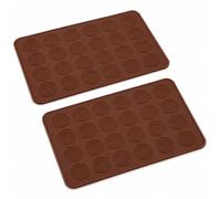 Lot de 2 Tapis de Cuisson pour 24 Macarons en Silicone - Antiadhésifs, Compatibles Four, Micro-Ondes et Lave-Vaisselle