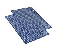 Lot de 2 tapis de découpe pour matelassage et découpe de papier, tapis rotatif auto-cicatrisant simple face avec matériau en PVC (2 pièces, bleu)