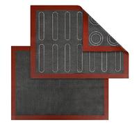 Lot de 2 tapis de four micro-perforés en silicone, à double face, antiadhésifs, résistants à la chaleur et réutilisables pour macarons, soufflés, pizza (40 x 30 cm)