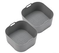 Lot de 2 tapis de friteuse à air en silicone anti-adhésif pour friteuse HD9252 HD9200 HD9255 compatible avec plusieurs méthodes de cuisson, y compris la cuisson (gris)