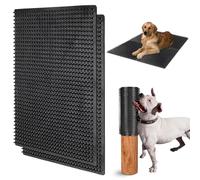 Lot de 2 tapis de massage pour chien, tapis de poteau à gratter doux pour chien, lit doux pour soulager les démangeaisons pour l'été, gratte-dos et masseur pour chien, convient pour canapé, sol,