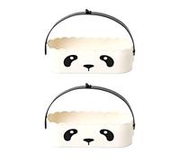Lot de 2 tapis de nettoyage pour pinceaux de maquillage - Pour le séchage et le séchage - Motif panda blanc