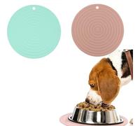 Lot de 2 tapis de nourriture en silicone pour animaux domestiques, plateaux d'alimentation antidérapants pour chiens et chats, protecteurs de sol imperméables pour les mangeurs désordonnés, faciles à