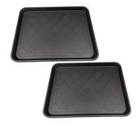 Lot de 2 Tapis de Nourriture pour Animaux domestiques, Plateaux Bottes pour entrée, 45, 7 x 35, 6 cm, antidérapants, imperméables, pour entrée, Plateau carré pour intérieur et extérieur, Style 2