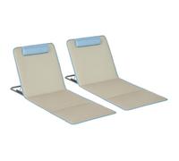 Lot de 2 tapis de plage - Outsunny - 124x53x45cm - Tissu Oxford - beige