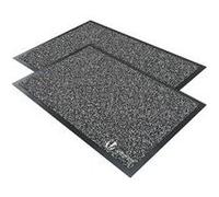 vounot® Lot de 2 Tapis de Porte Paillasson d'Entree Interieur et Extérieur Tapis Antidérapant et Anti-Poussière Tapis d’entrée Imperméable Lavable 40x60cm Gris-Noir