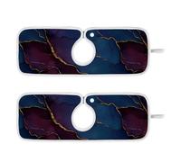 Lot de 2 tapis de protection d'évier de cuisine à suspendre autour du robinet de cuisine, protection anti-éclaboussures et protections 76,2 cm, bordeaux, bleu marine