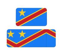 Lot de 2 tapis de rembourrage Drapeau du Congo - Une bonne aide pour se tenir debout dans la cuisine et antidérapant dans la salle de bain