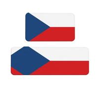 Lot de 2 tapis de rembourrage motif drapeau de la République tchèque - Une bonne aide pour se tenir debout dans la cuisine et antidérapant dans la salle de bain