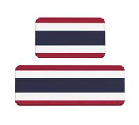Lot de 2 tapis de rembourrage motif drapeau de la Thaïlande - Une bonne aide pour se tenir debout dans la cuisine et antidérapant dans la salle de bain