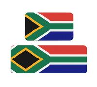 Lot de 2 tapis de rembourrage motif drapeau de l'Afrique du Sud - Une bonne aide pour se tenir debout dans la cuisine et antidérapant dans la salle de bain