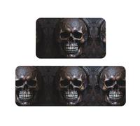 Lot de 2 tapis de rembourrage tête de mort couleur cuivre - une bonne aide pour se tenir debout dans la cuisine et antidérapant dans la salle de bain