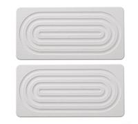 Lot de 2 tapis de séchage en pierre de diatomite de 21,6 x 10,2 cm, ultra absorbants, plateaux d'évier de cuisine pour savon, éponge, tasse à séchage rapide, protection antidérapante (blanc, 21,6 x