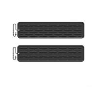 Lot de 2 tapis de séchage en silicone lavables au lave-vaisselle pour un entretien facile, design antidérapant pour garder les articles en sécurité pendant l'utilisation (noir, 35 cm)