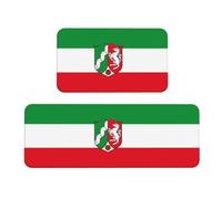 Lot de 2 tapis de sol antidérapants pour cuisine, salle à manger, buanderie et plus encore, motif drapeau de la Rhénanie-du-Nord-Westphalie, 43,2 x 74,9 cm + 43,2 x 129,9 cm, noir