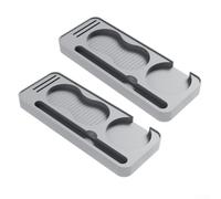 Lot de 2 tapis de tassage en silicone avec planche de rangement pour outils de barista (gris)