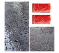 Lot de 2 tapis de texture antidérapants, peau de texture de béton en pierre réaliste for l'impression des murs et des sols, moules de tampons en béton sans couture