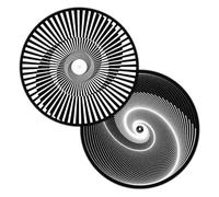Lot de 2 tapis de tournée à illusion optique double face pour tourne-disque - En feutre souple de qualité supérieure - Effet spirale Trippy - Fabriqué à Berlin par Concrete Schoolyard