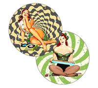 Lot de 2 tapis de tournée double face Pin Up Girl pour tourne-disque - En feutre souple de qualité supérieure - Fabriqué à Berlin par Concrete Schoolyard