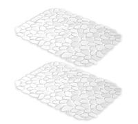 Lot de 2 tapis de vidange ergonomiques en silicone pour évier de cuisine - Design de flux d'air - Économie d'espace - Tapis d'évier enroulable pour sécher la vaisselle - Résistant aux odeurs