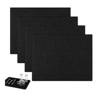 Lot de 2 tapis d'égouttement en microfibre - 50 x 38 cm - Tapis d'égouttement pour évier - Noir - Accessoire de table - Lavable en machine