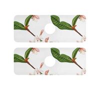 Lot de 2 tapis d'évier de cuisine à diatomée pour évier de cuisine - Protection contre les éclaboussures et protections - 37,3 x 13,7 cm - Motif fleurs d'été Dominique Sabinea Carinalis