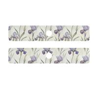 Lot de 2 tapis d'évier de cuisine à diatomées pour évier de cuisine et salle de bain - Empêche l'humidité - 76,2 x 13,7 cm - Bruxelles Iris Pseudacorus Beauty Summer Flowers