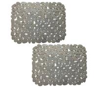Lot de 2 tapis d'évier de cuisine en PVC découpable, antidérapant, séchage rapide, pour éviers en céramique et acier inoxydable (40 x 30 cm)