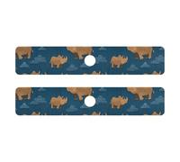 Lot de 2 tapis d'évier en pierre de diatomée pour cuisine, salle de bain, 76,2 x 12,7 cm, style tendance, rhinocéros et Blu-Ray