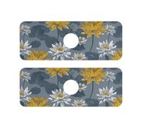 Lot de 2 tapis d'évier en pierre de diatomée pour évier de cuisine, comptoir de cuisine et évier de salle de bain 35,6 cm, 17,8 x 12,7 cm, 10,2 cm, rhinocéros africain, nénuphar gris