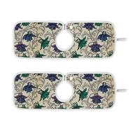 Lot de 2 tapis d'évier en pierre pour évier de cuisine absorbants suspendus mats pour cuisine Empêche l'accumulation d'humidité 35,6 x 22,9 cm William Morris Motif fleurs violettes et vertes