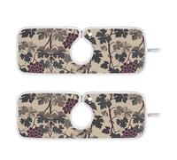 Lot de 2 tapis d'évier en pierre pour évier de cuisine et salle de bain, 76,2 cm, violet raisin William Morris