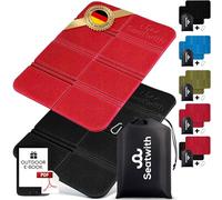 Lot de 2 tapis d'extérieur pliable avec sac de transport et crochet mousqueton pour la fixation idéale au sac à dos, protection maximale contre le froid, l'humidité et la saleté + e-book extérieur