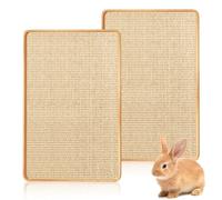 Lot de 2 tapis griffoirs pour lapins - Tapis en sisal naturel - Accessoires pour jouets à mâcher - Tapis de chanvre pour rongeurs - Cage pour animaux de compagnie - Parure de lit (40 x 30 cm)