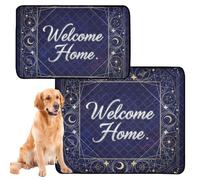 Lot de 2 tapis hygiéniques réutilisables antidérapants pour voiture et avion 61 x 91,4 cm + 91,4 x 106,7 cm Celestial Welcome Home