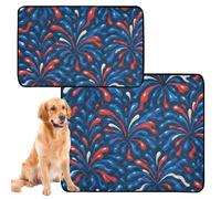 Lot de 2 tapis pipi pour chien Tapis antidérapant pour chiens pour voiture 61 x 91,4 cm + 91,4 x 106,7 cm 4th_juillet_Fireworks_Motif liquide